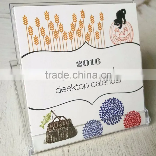 Customized New Fasion Desk Calender With Stand With Full Color photo-4