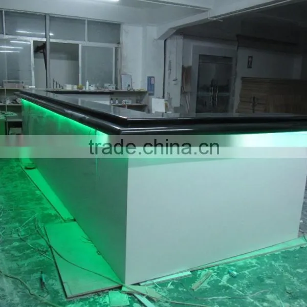 Nightclub Bar Counter,Led Counter, L-Shape Led Light Reception Desktop Designs