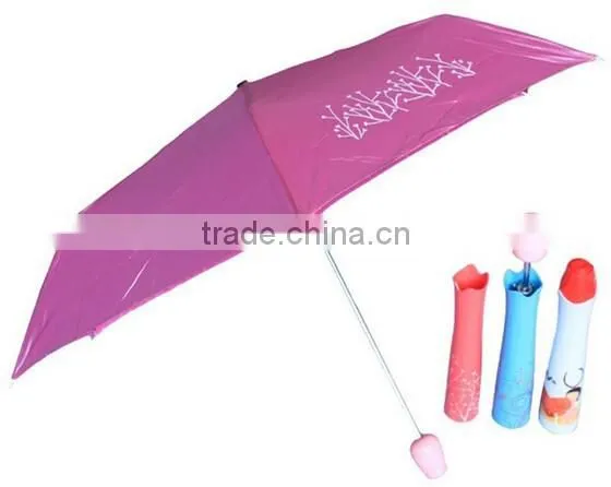 Promotional 21inch 3 Folding Rose Shaped Bottle Umbrella photo-2