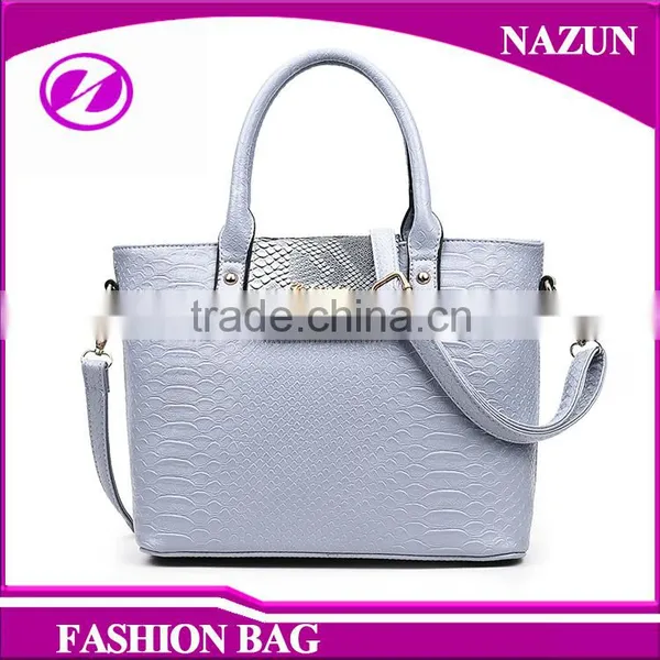 China Wholesale Fashion 3 in 1 Hand Bag Purses Snake Skin Leather Set Handbags for Lady photo-6