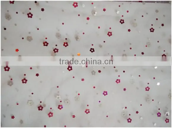 2015 New Design Textiles & Apparel Wholesale Sequins Mesh Fabric