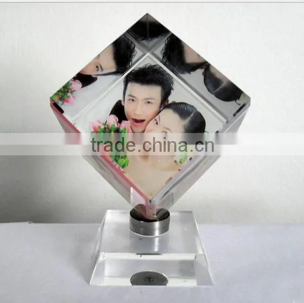 Crystal Block Paperweight 3D Laser EngravedCrystal Cube Factory photo-3
