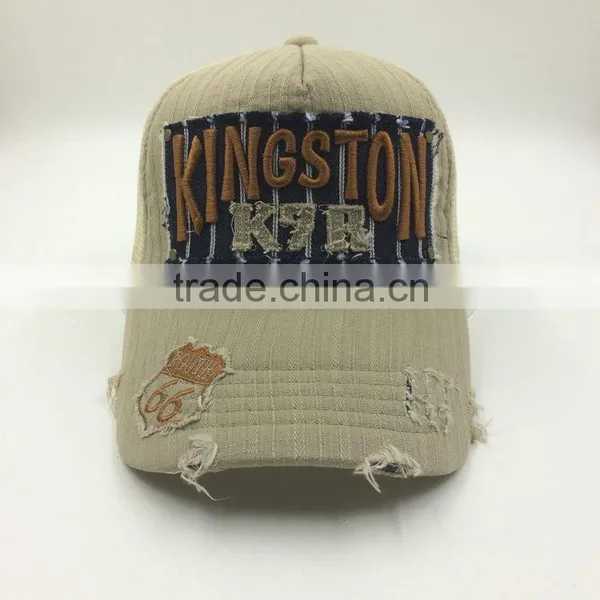 3D Embroidery Patch Logo Worn Out 5 Panel Trucker Mesh Cap photo-2