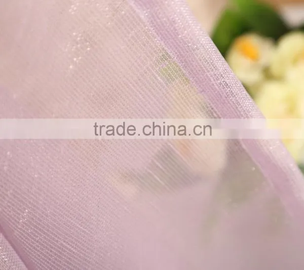 100% Polyester Fabric Gold and Silver Metallic Yarn Voile Sheer Eyelet Curtain Drapes photo-6