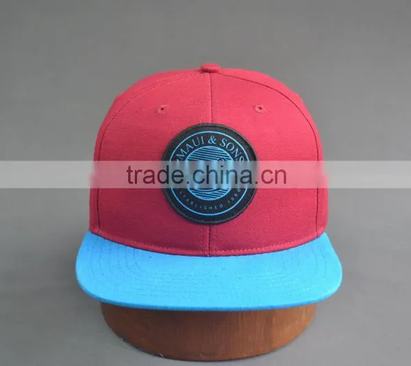 Custom 100% Cotton Twill 6-panel Snapback Cap With Woven Label photo-2