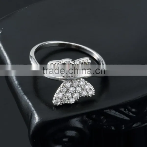 High Quality Irregular Round White Gold Plated Ring Stud Wing Shape Cubix Zirconia to India Snapdeal Flipkart photo-4