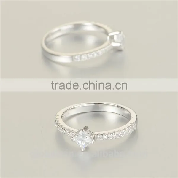 S925 Silver Fashion Jewelry Pave Clear Cz Lucky Stone Finger Rings photo-4