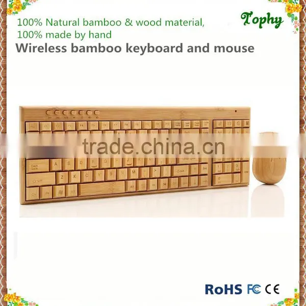 New Arrival Professional Bamboo & Wood Mechanical Keyboard Wireless Stylem, Full Set Computer Accessories photo-4
