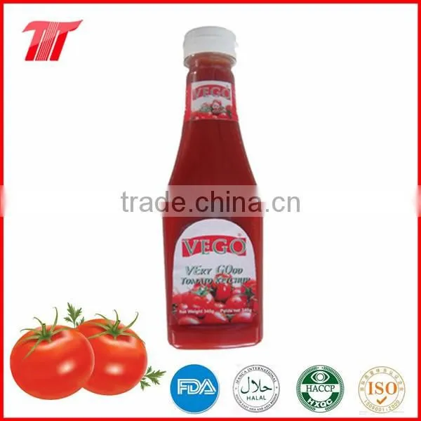 Tomato Ketchup of Good Taste and Lower Price 340g in Plastic Bottle