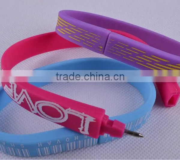 Newest Product!!! Portable Soft & Flexible Advertising & Promotional Gift Multifunction Slap Silicone Wristband Pen for Writting