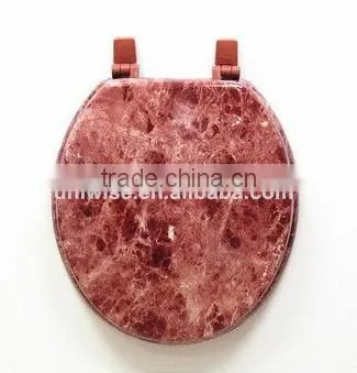 Marbleized Molded Wood Round Toilet Seat, Marbleized Veneer MDF Moulded Toilet Seat, Marbleized Molded Wood Toilet Seat photo-2
