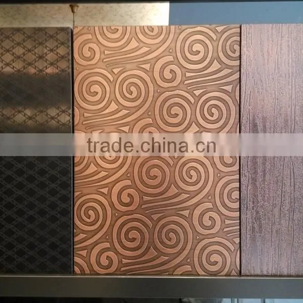 4x8 Color Coated Hairline Stainless Steel 2MM Embossed Copper Sheet photo-2