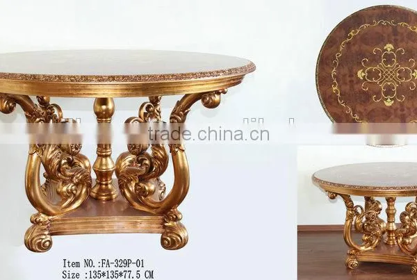 Living Room Traditional Round Shape Glass Top Center Table Design photo-4