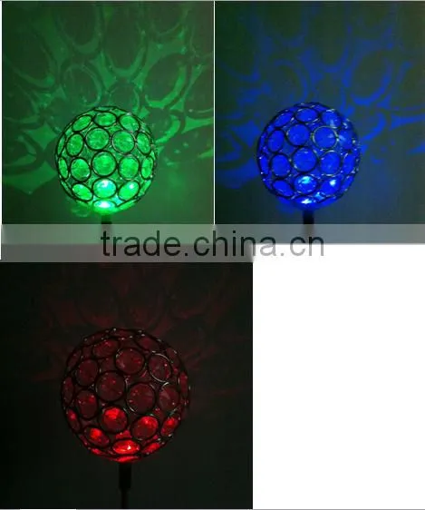 RBG Led Handmake Acrylic Ball Iron Solar Stake Light Outdoor Garden Decorations photo-2
