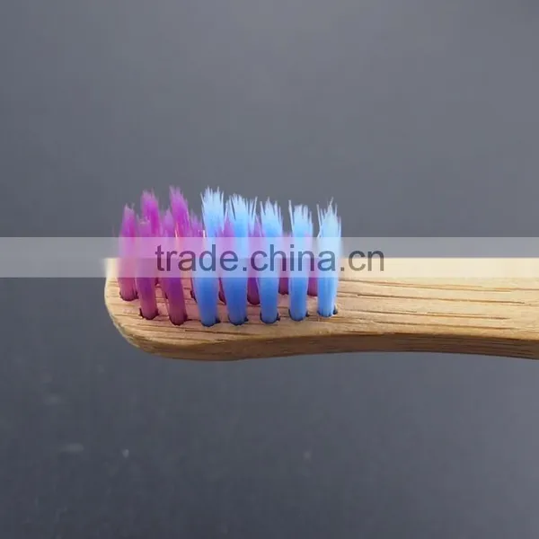 Blue Protect Crystal-like Handle Kids Wonderful Bamboo Toothbrush photo-3