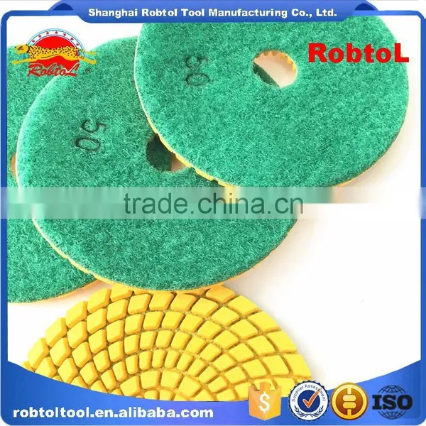 3" 50# Diamond Polishing Pads Hook and Loop Flexible Marble Granite Concrete Stone Wet Dry Grinding Floor Disc photo-4