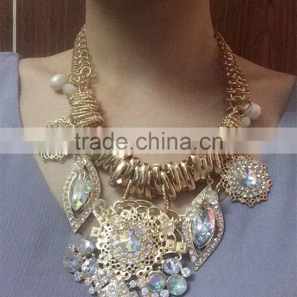 Brand Fashion Large Crystal Stone Alloy Charms Necklaces photo-2