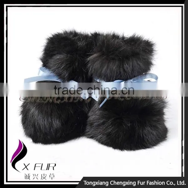 CX-SHOES-07E High Quality Rabbit Fur Soft Winter Warm Baby Shoes photo-4