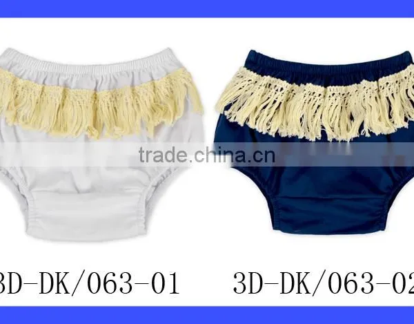 Unisex Summer Kids Plain Navy 100% Cotton Decorative Fringe Free Panties Newborn Baby Toddle Girls Shorts Bloomer photo-6