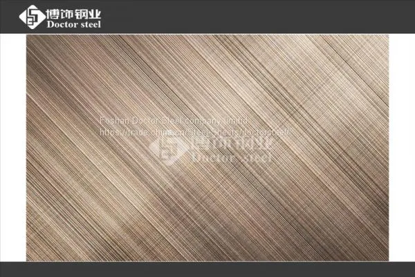 Color Cross Hairline Stainless Steel Sheet,coffee Decorative Stainless Steel Plate photo-3