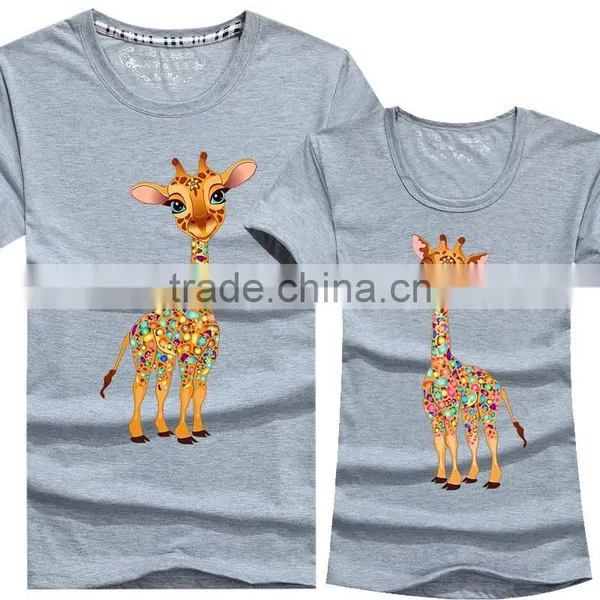 Wholesale Cheap Red Colour Print Couple T- Shirt photo-5