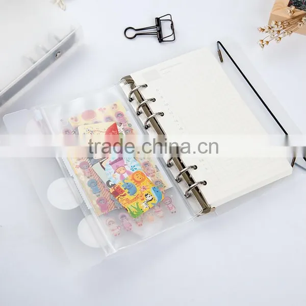 A6 Translucent PP Cover Planner Refillable Text Loose Leaf Planner With Band Notebook Cover photo-4