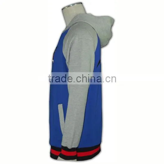 Wholesale High Quality Zip up Hoody Ribbed Cheap Baseball Jackets Australia photo-4