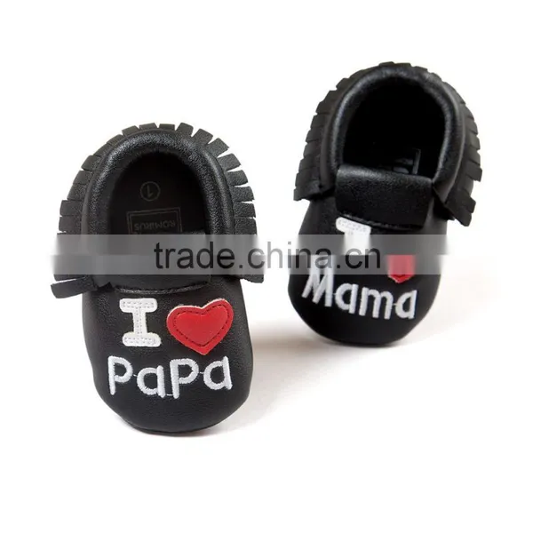 Cute Baby Moccasins, I Love Papa & Mama Moccasins, Lovely Baby Moccasins photo-5