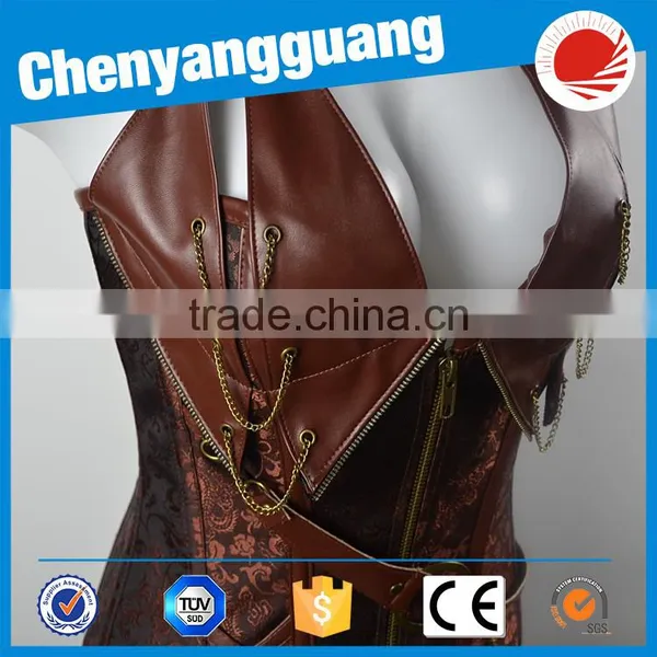 CYG-New Design Hot Selling M Steampunk Corset Bronze Dress photo-5