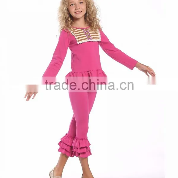 remake girls long sleeve ruffle top with ruffle pant