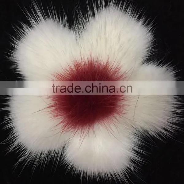 YR836 Women Fashion Fur Accessory Genuine Mink Fur Flower photo-6