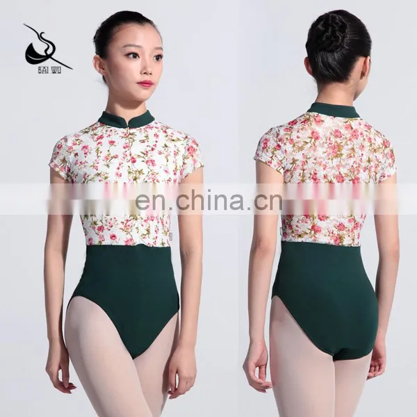 117141048 Chinese Style Collar Lace Ballet Leotard