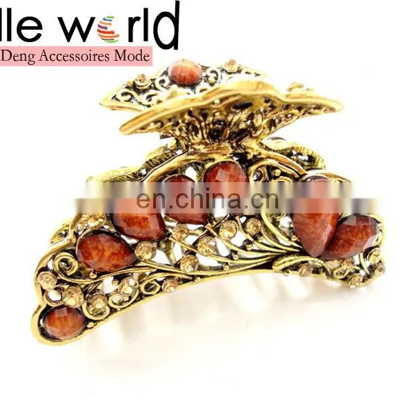 Europen Retro Metal Rhinestone Jewel Hair Claw Clip photo-4