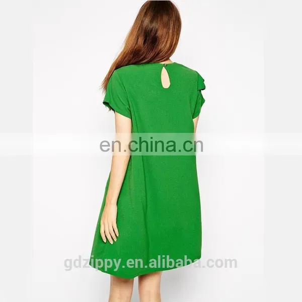 China Dressses Women Shift Dress in Green photo-4