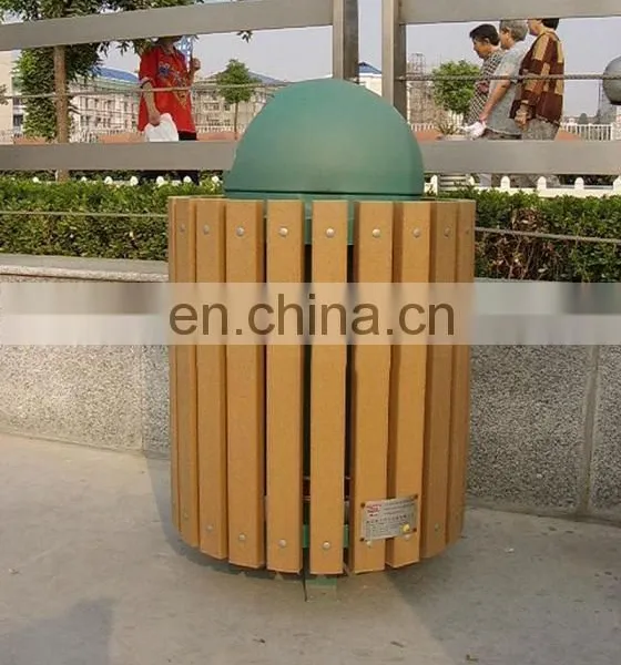 2016 New Recycle Wood Composite WPC Trash Can Water-proof Sun Block Convinence Outdoor photo-2