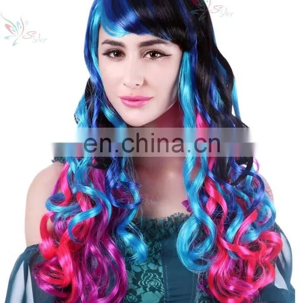 Elegant Woman Halloween Party Synthetic Fibre Multicolor Lolita Wig photo-2