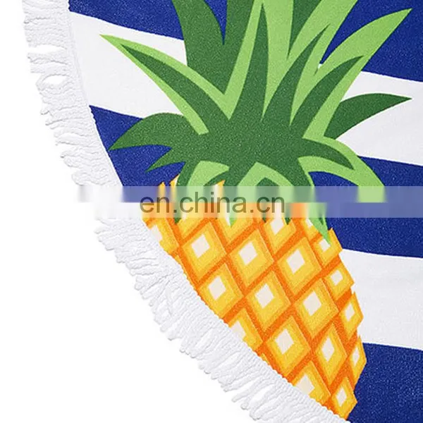 P0037 Pineaaple Round 'Roundie' Beach Towel Microfiber With Tassels Dia 1.5 Meter photo-2