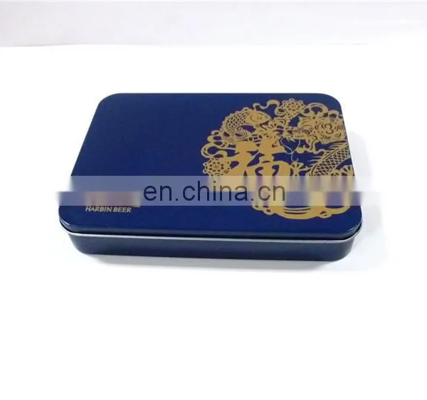 Flat Rectangualr Cake/biscuit Gift Packaging Metal Tin Box Container photo-6