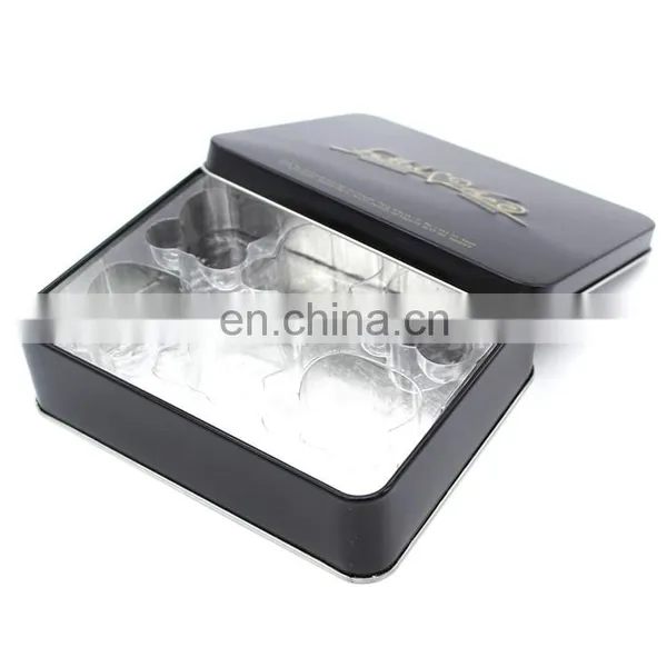 Black Colored High Glossy Varnished Chocolate Packaging Tin Box Wholesale With PET Tray photo-4
