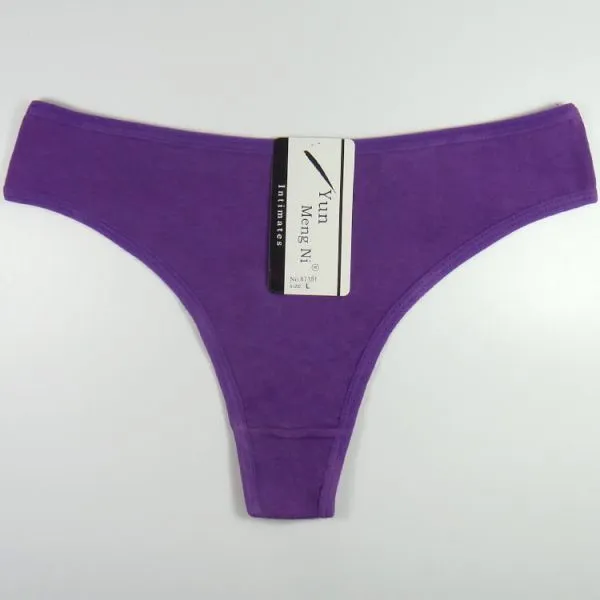 Yun Meng Ni Sexy Underwear Plain Colors T-back Cotton G-string Thongs For Women Panties photo-4