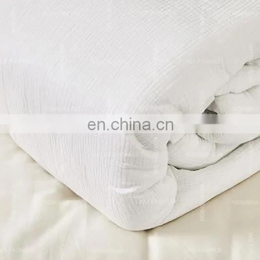 Luxury in Stock Double Layer Organic Cotton Comforter Muslin Ultra Soft Comforter Set Bedding Set With Shams photo-4