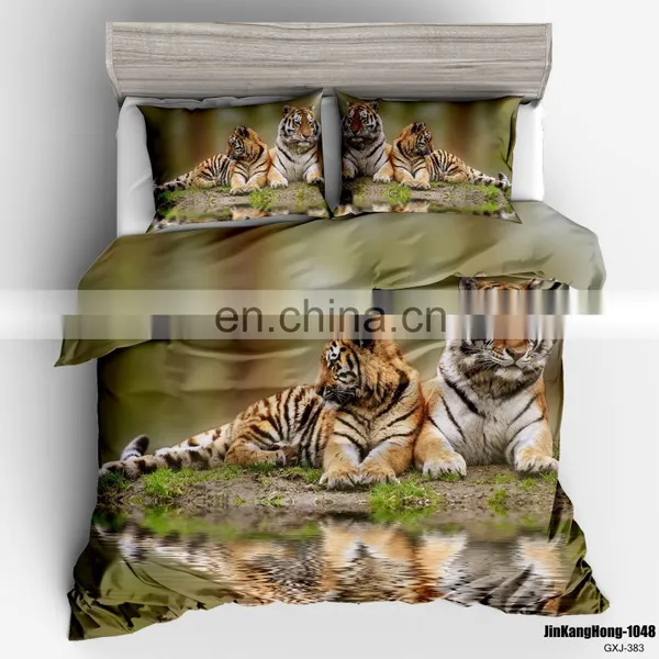 Home Textile 100% Polyester Animal Style 4 Piece Digital Wolf 3D Bedding Duvet Cover Set photo-5