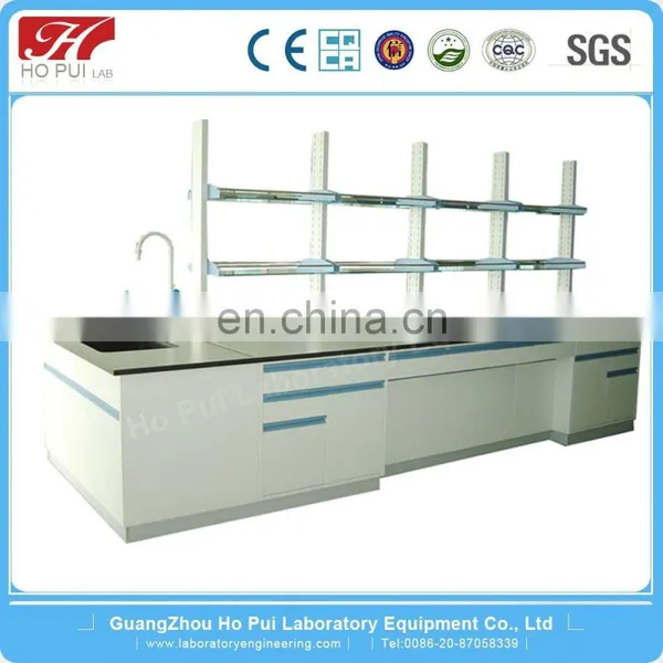 ISO9001/14001 Low Price MDF Lab Island Table With Reagent Shelf Lab Furniture photo-2