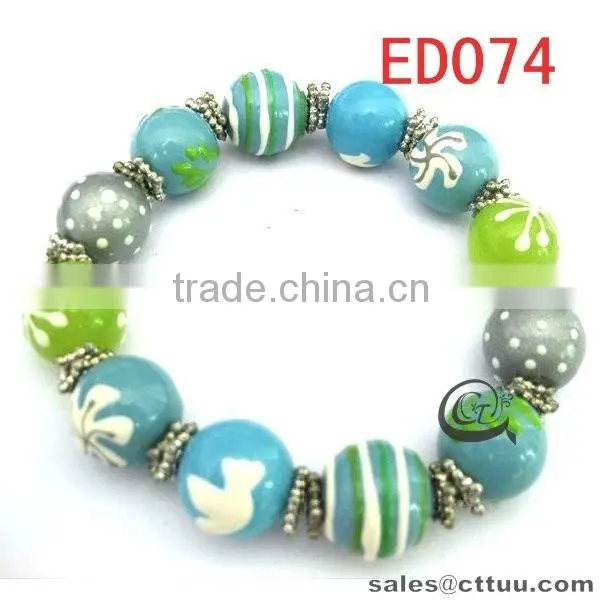 Handmade Christmas Style Glass Bead Bracelet for Europe photo-6