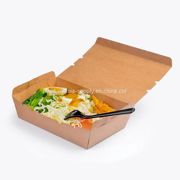 Salad Packing Takeaway Kraft Paper Custom Sushi Box To Go Boxes Restaurant Food Salad Box photo-4