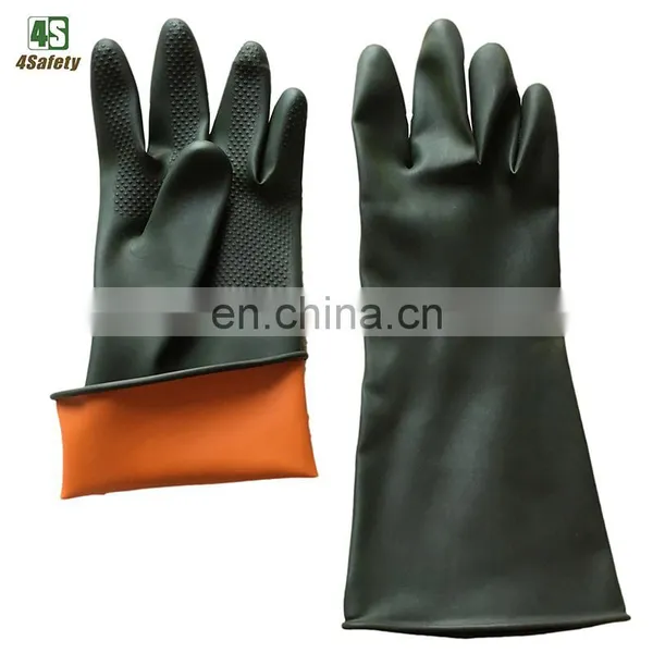 4SAFETY Хорошие цены. Перчатки из черного латекса марки Sun Brand, кислотостойкие