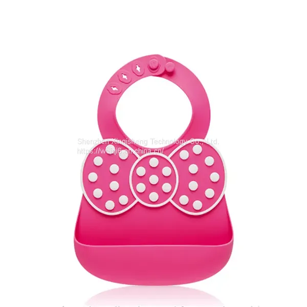 Food Grade Silica Gel Baby Product Bibs Soft Waterproof Easy Clean Silicone Bibs Silicone Baby Bib photo-4