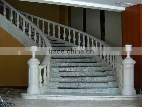 Interior House Italian Carrara White Marble Stairs photo-3