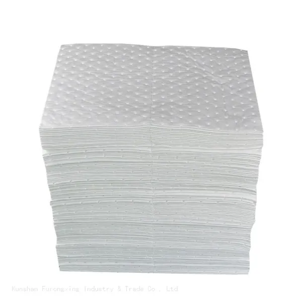 Oil Absorbent Pads Meltblown Medium-Weight Sonic Bonded White photo-1