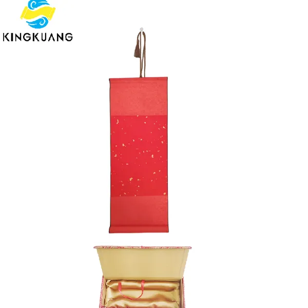 Red Color Song Brocade Box Package Jewelry Box Handicraft Gift Box Artwork Painting Calligraphy Scroll Box